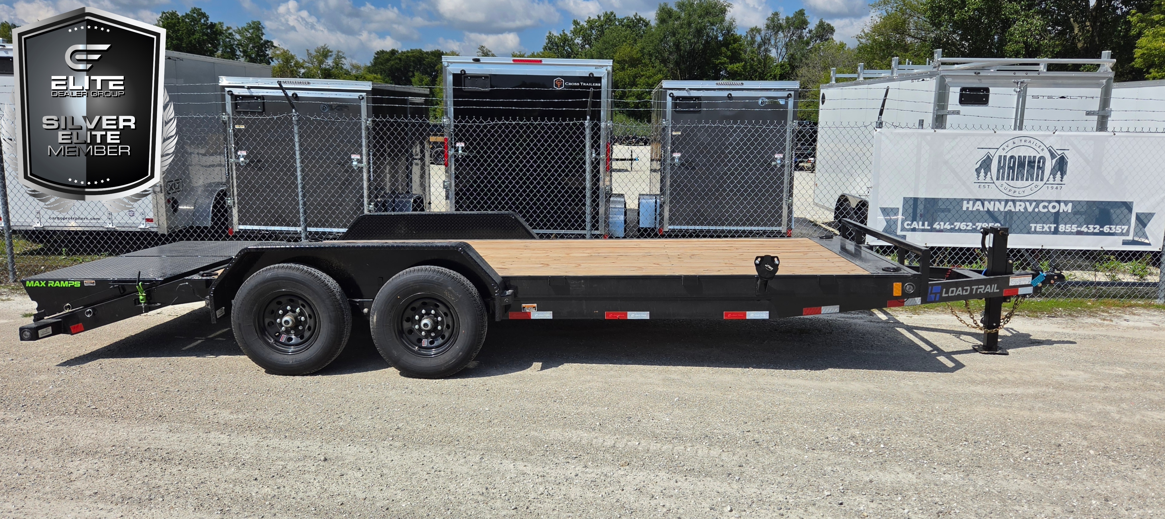 Load Trail 83X 20 Tandem Axle 14,000 Lb Steel Car Hauler / Equipment Trailer with MAX Ramps